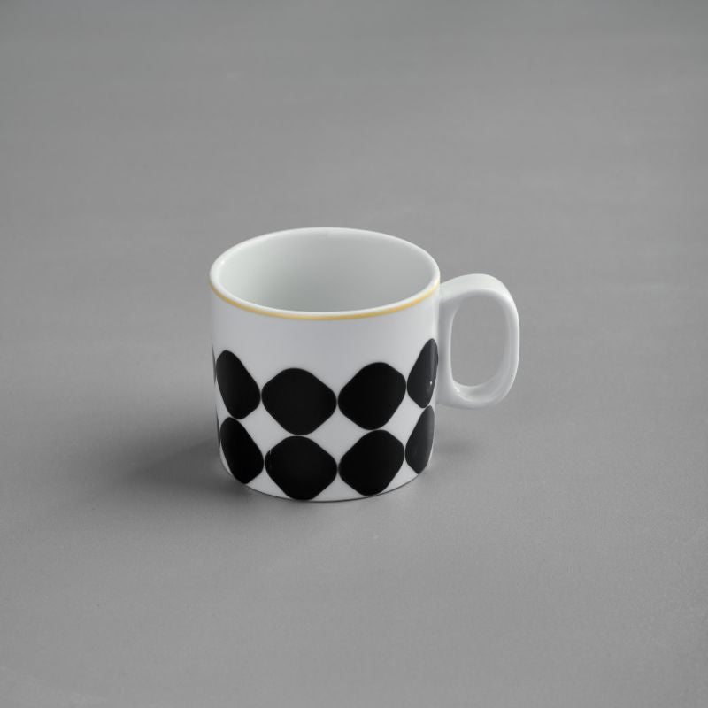 GEOMETRIC WHITE PORCELAIN MUG SET (6 PIECES)