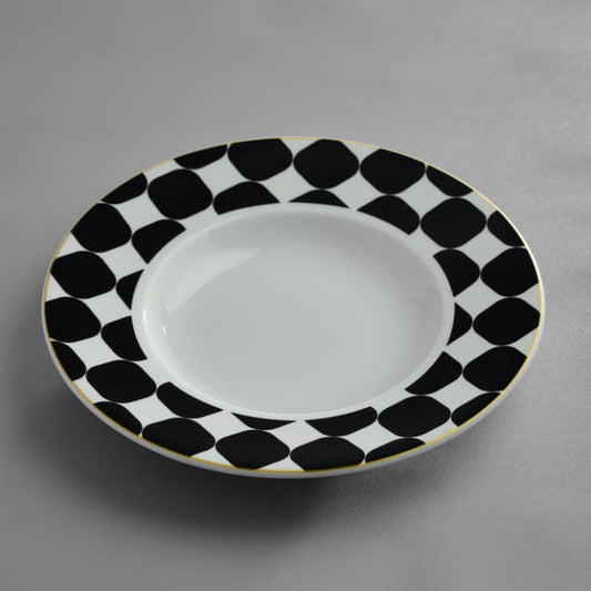 GEOMETRIC BLACK PORCELAIN PASTA SET