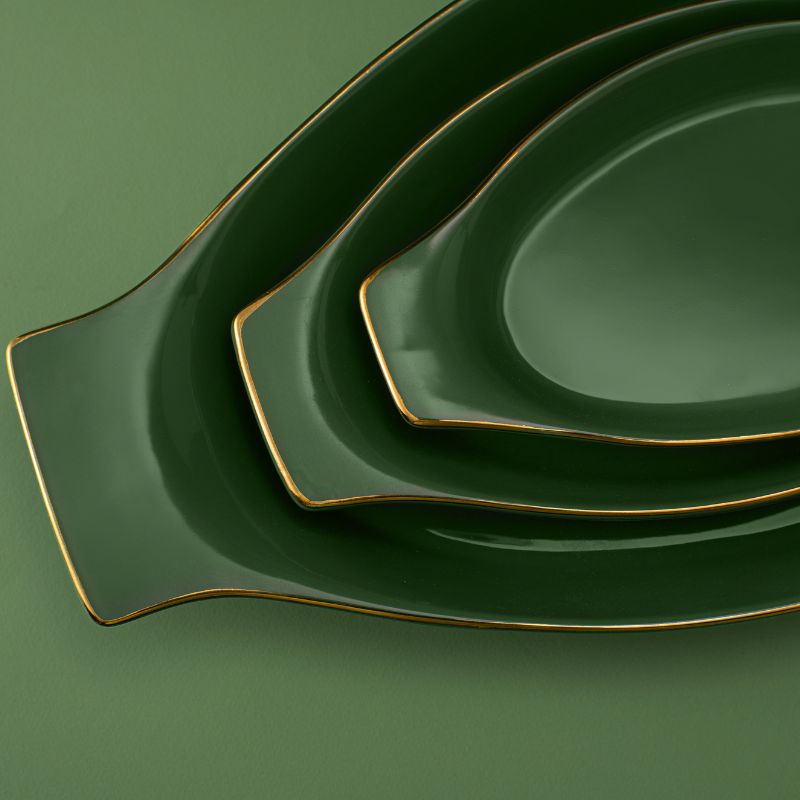 GREEN LASAGNE SERVING SET