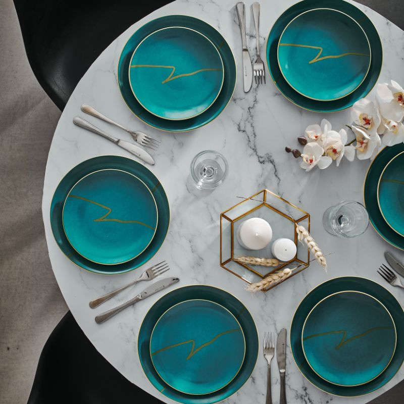 GREEN LINE PORCELAIN DINNER SET