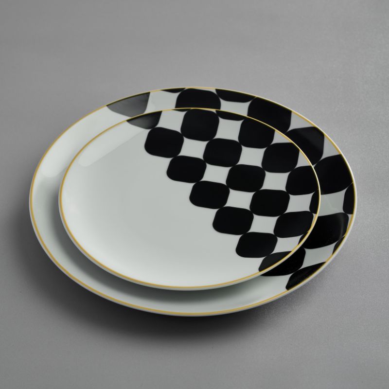 GEOMETRIC WHITE PORCELAIN DINNER SET